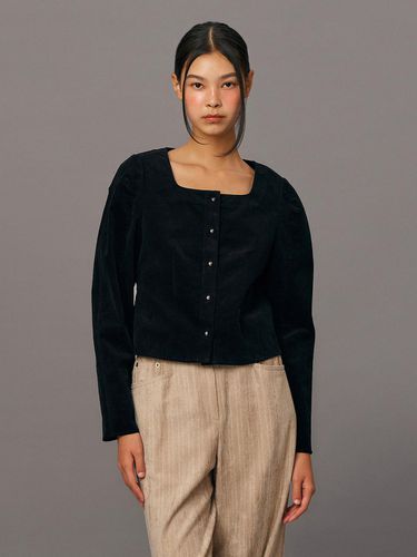 Corduroy Square Neck Blouse BK_C244MSC701 - CCclub - Modalova