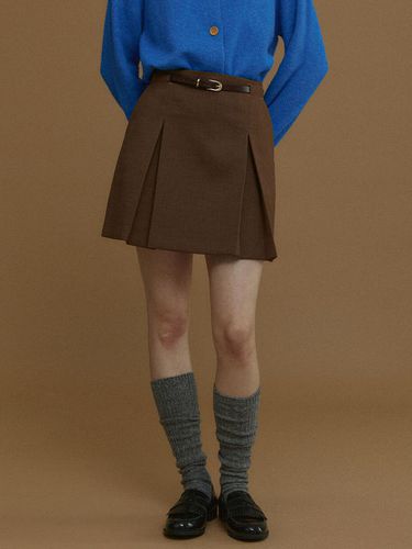 TUCK WOOL SKIRT [2COLOR] - chat de lama - Modalova