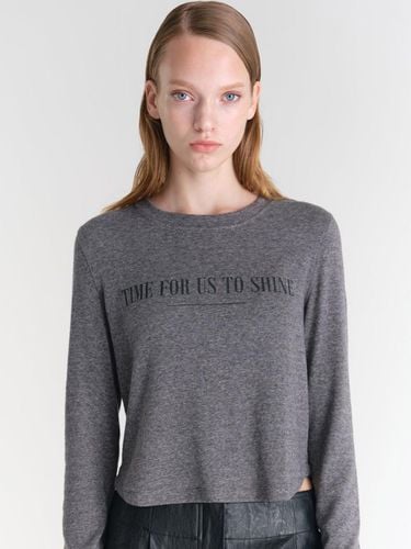 Soft Cropped Daily T-Shirt-Dark Gray - MAGJAY - Modalova