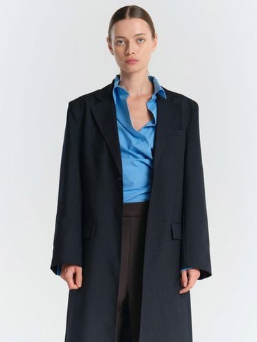 Scarf Long Jacket set-Navy - MAGJAY - Modalova