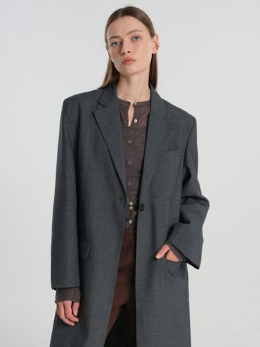 Scarf Long Jacket Set - Gray - MAGJAY - Modalova