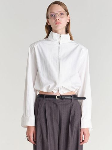 Blouse Zip-Up Jacket- White - MAGJAY - Modalova