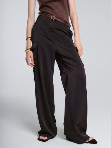 Satin pocket trouser-black - MAGJAY - Modalova