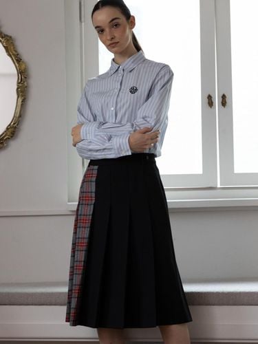 Gray Check Skirt - AMARI ROMATA - Modalova