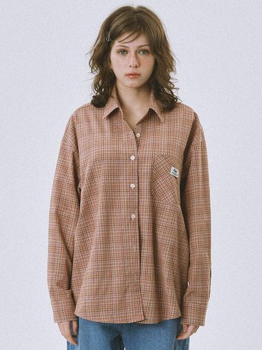 Overfit Check Shirt Red - KIJIKO - Modalova