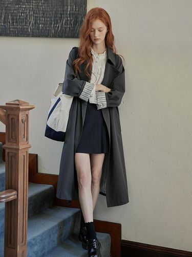 PM_Striped cuffs belted trench coat - Proud Mary - Modalova