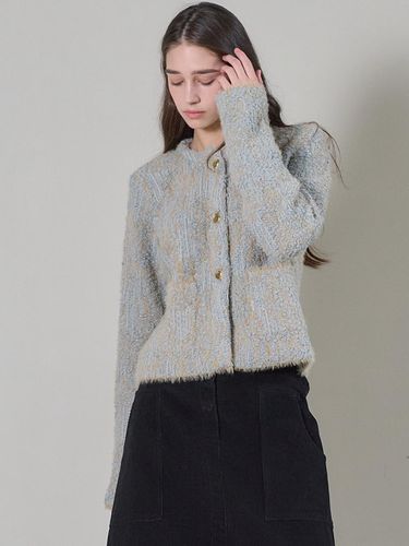 TWEED ROUND KNIT JACKET_LIGHT BLUE - MITTE - Modalova