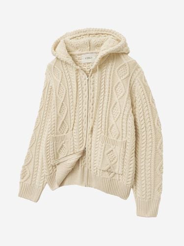 Daily Cable Two-Way Hooded Zip-Up Knitwear_Neutral - V2 - Modalova