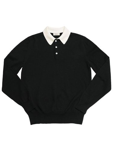 Combination Polo Knit (Black) - SORTIE - Modalova