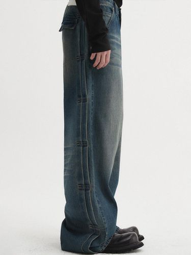 Heritage Pleats Denim Pants Blue - DNSR - Modalova