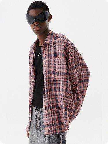 Oversize Check Shirt Red - DNSR - Modalova