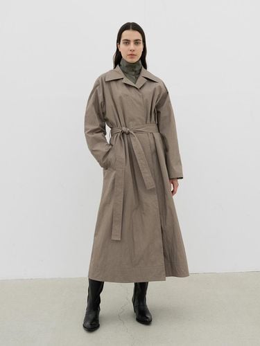 Natural Stitched Cotton-Nylon Burberry Coat - Verso - Modalova