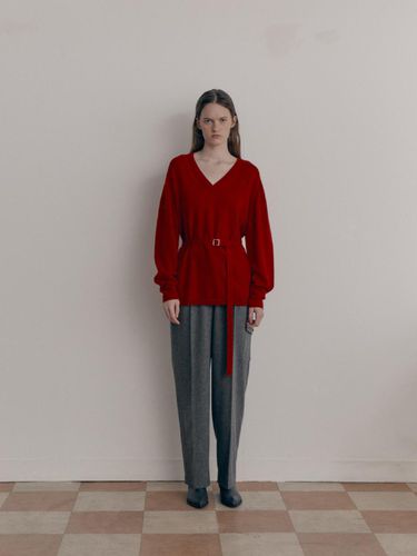 Cashmere Belted Knit Sweater - Verso - Modalova