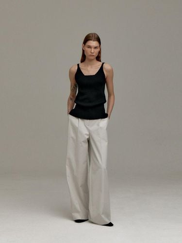 COTTON BLEND ONE TUCK WIDE PANTS - Carriere - Modalova