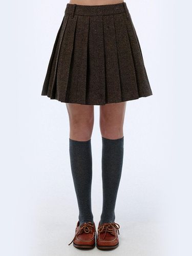 FW ] Woolen Pleated Skirt (Brown) - CLOVE - Modalova