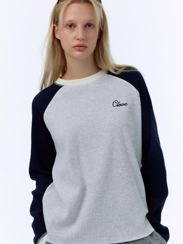 FW ] Waffle Raglan T - Shirt (Light Grey) - CLOVE - Modalova