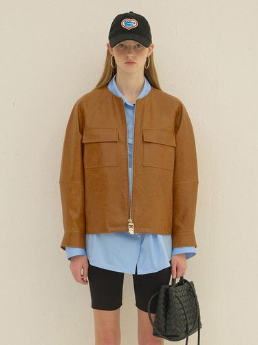 Leather Blouson_brown - DEW E DEW E - Modalova