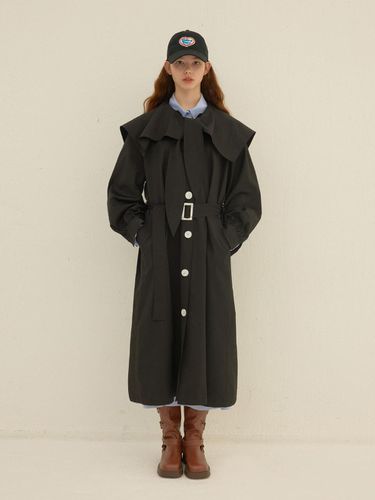 Scarf Trench Coat_Black - DEW E DEW E - Modalova