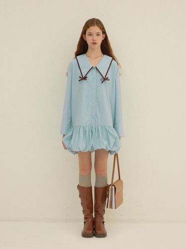 Triangle Ribbon Dress_Blue - DEW E DEW E - Modalova