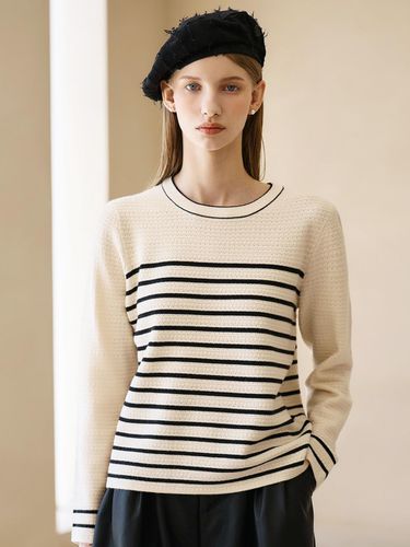 Viscose Stripe Contrast Round Knitwear 3color - JUARR - Modalova