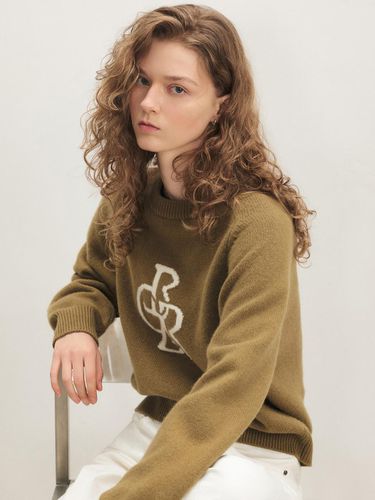 Merino Wool Symbol Logo Pullover Knit_OLIVE - CITYBREEZE - Modalova