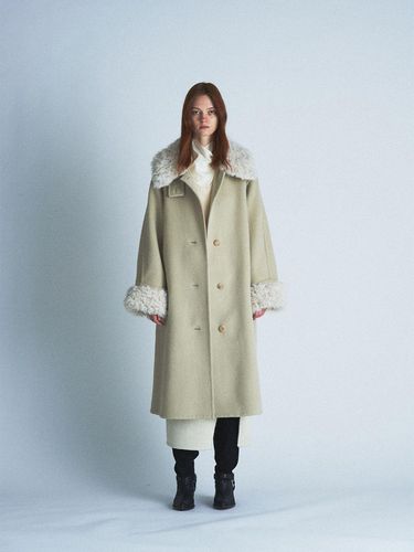 Eco Fur Trimming Handmade Coat - Verso - Modalova