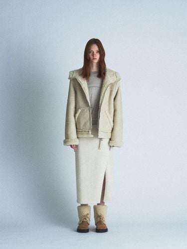 Reversible Icelandic Shearling Hooded Jumper - Verso - Modalova