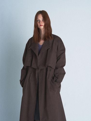 Two Button Cotton Semi A-line Trench Coat - Verso - Modalova