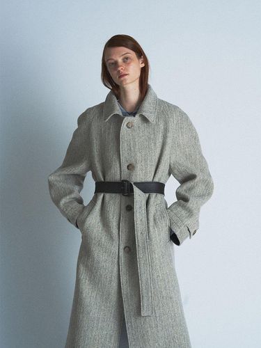 Herringbone Balmacaan Coat - Verso - Modalova