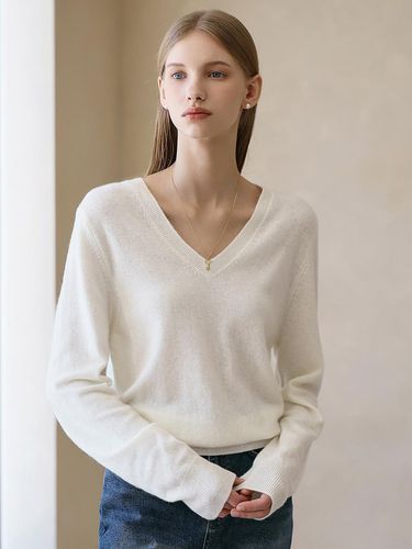 V neck cashmere wool knitwear_4color_JFFKN010M JFF - JUARR - Modalova