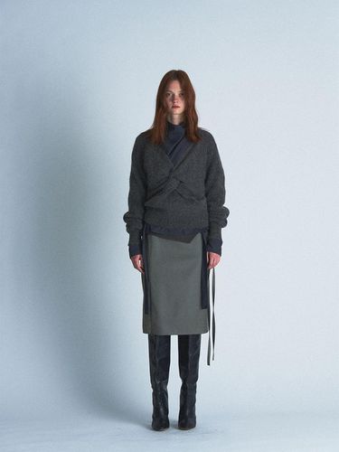 Asymetrical Color - blocked Wool Skirt - Verso - Modalova