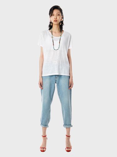 Wide Neck Linen T Shirts [White (WOMAN)]_UTT ST15 - UNTAGE - Modalova