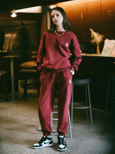 LOSSY SMALL LOGO SWEAT PANTS WINE - LOSSYROW - Modalova