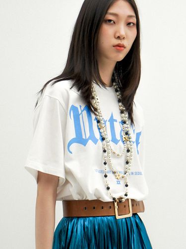 Logo Print Oversized T Shirt [White (UNISEX)]_UTT - UNTAGE - Modalova