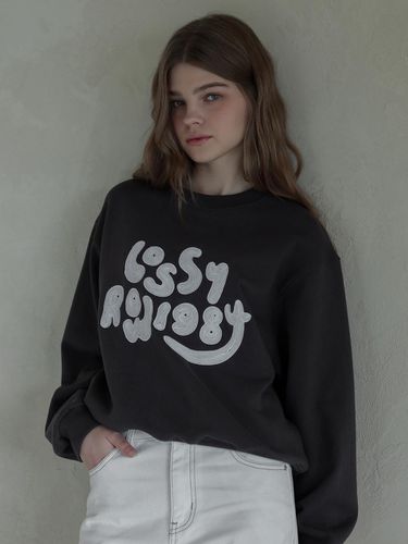 Lossy 1984 Handstitch Sweatshirt_charcoal - LOSSYROW - Modalova