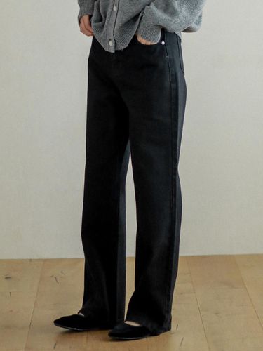 Lossy semi wide denim pants_black - LOSSYROW - Modalova