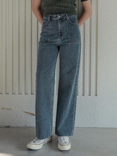 Lossy Square Pocket High Denim Pants_blue - LOSSYROW - Modalova