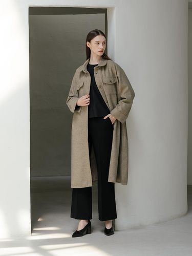 Wool Blend Shirt Coat - YOUNESS - Modalova