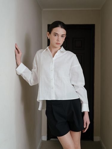 Linen White Stitch Shirt - YOUNESS - Modalova