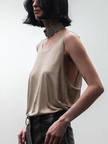 Scoop Neck Modal Sleeveless T shirt [Charcoal (UNI - UNTAGE - Modalova