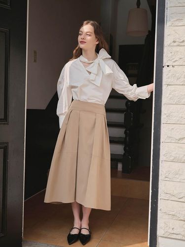 Lautre Elene Beige Flared Skirt - L’autre de min - Modalova