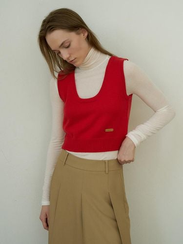 Cashmere Knit Vest_Red - verbom - Modalova