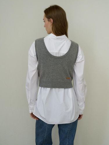 Cashmere Knit Vest_Light Gray - verbom - Modalova