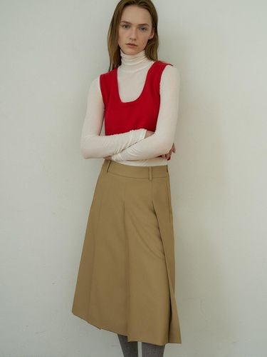 Classic Wool Pleats Skirt_Beige - verbom - Modalova