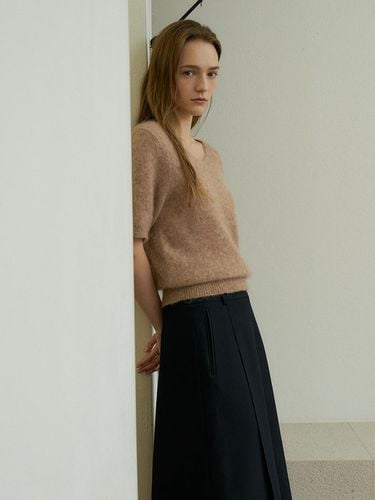 Mohair V Neck Knit_Pink - verbom - Modalova