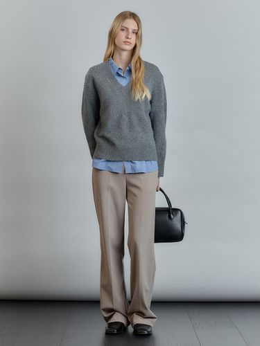 Warm] Wide wool-like pants - MIND BRIDGE women - Modalova