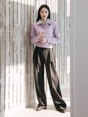 COUTURE] Wide Belted Double Pleated Slacks - MIND BRIDGE women - Modalova