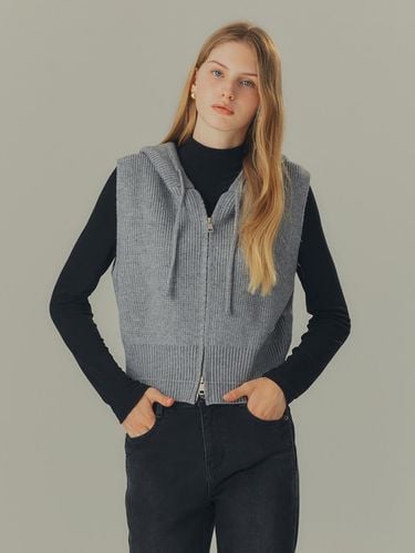 Zip-Up Hooded Knit Vest - MIND BRIDGE women - Modalova