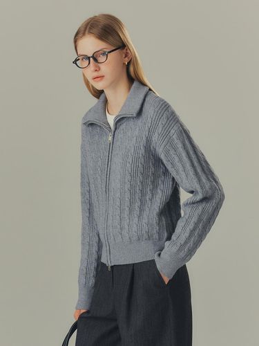 A cable zip-up cardigan - MIND BRIDGE women - Modalova