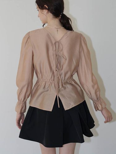 Ella Ribbon Gold beige blouse - L’autre de min - Modalova